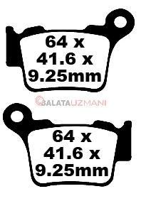 KTM SX 450 (4T) (2003-2006) Organik Arka Fren Balatasi EBC FA368TT