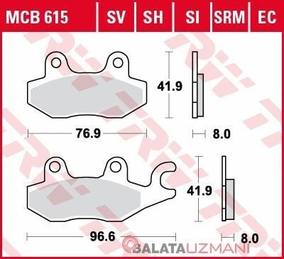 Voge SR 3 250cc  Arka Organik Fren Balatasi TRW MCB615EC