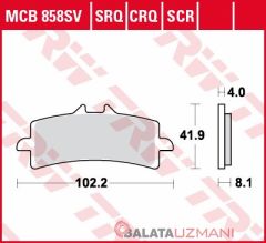 Honda CBR 1000 S, SA, RR Fireblade SP (2014-> --) Ön Sinter Fren Balatasi TRW MCB858SV*