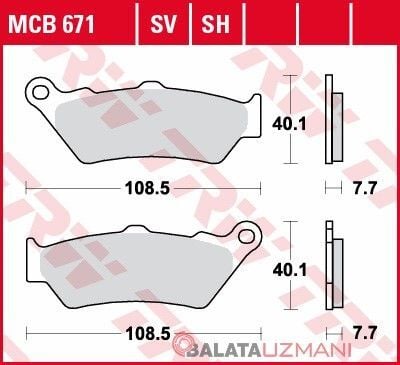 BMW F750  850  GS ABS Ön Sinter Fren Balatasi TRW MCB671SV