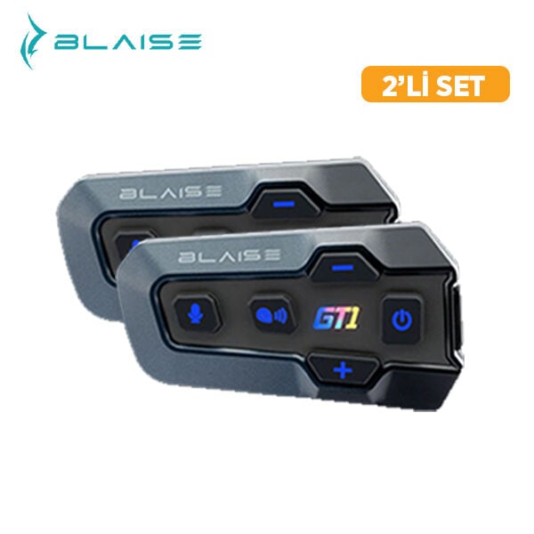 BLAISE GT1 DUO Bluetooth Motosiklet Intercom Siyah-İkili Set