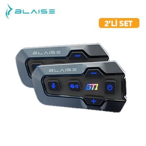 BLAISE GT1 DUO Bluetooth Motosiklet Intercom Siyah-İkili Set