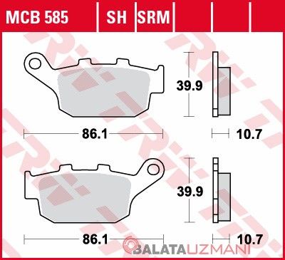 Triumph 800 Tiger XR/XRT/XRX ABS A08 (2015-> --) Arka Sinter Fren Balatasi TRW MCB585SH*