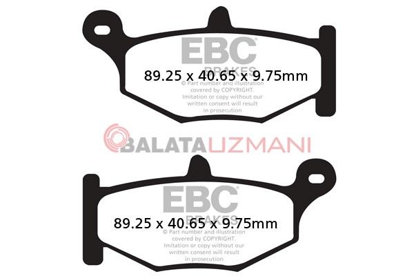 Suzuki GSX 1300 RAL3/RAL4/RAL5/RAL6/RAL7/RAL8 Hayabusa (Brembo Kaliper) (2013-2018) Organik Arka Fren Balatasi EBC FA419