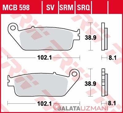 Triumph 800 Tiger XC/XCR/XCX ABS A08 (2015-> --) Ön Sinter Fren Balatasi TRW MCB598SV*