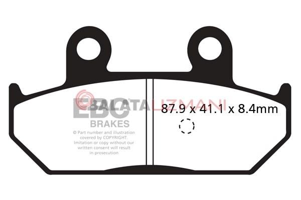 Suzuki AN 650 K4/K5/K6/K7/K8/K9/L0/L1/L2 Burgman/Skywave (ABS siz) (2004-2011) Sinter Arka Fren Balatasi EBC SFA412HH