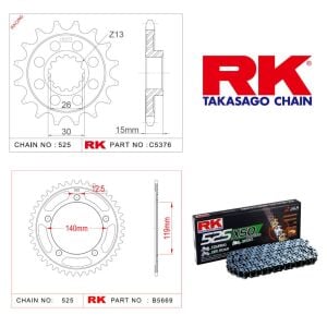 Bmw S 1000 XR Rk Zincir Dişli Set 525 XSO X-Ring 17/45T