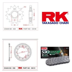 Honda VFR 800 X CROSSRUNNER ABS Rk X-ring Zincir Dişli Set 530 XSO-16/43T