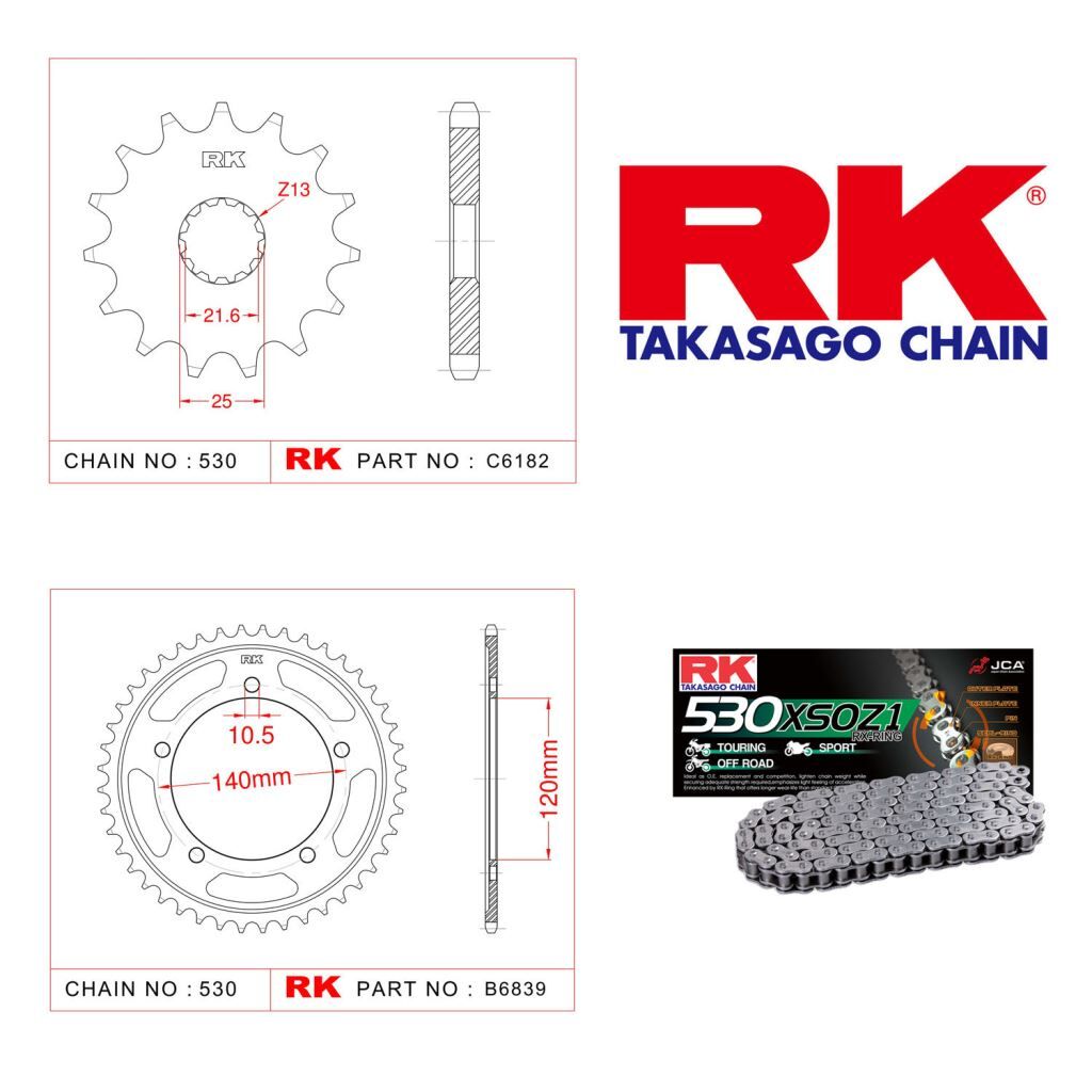 Suzuki GSX-R 1000 Rk X-ring Zincir Dişli Set 530 XSO 17/43T