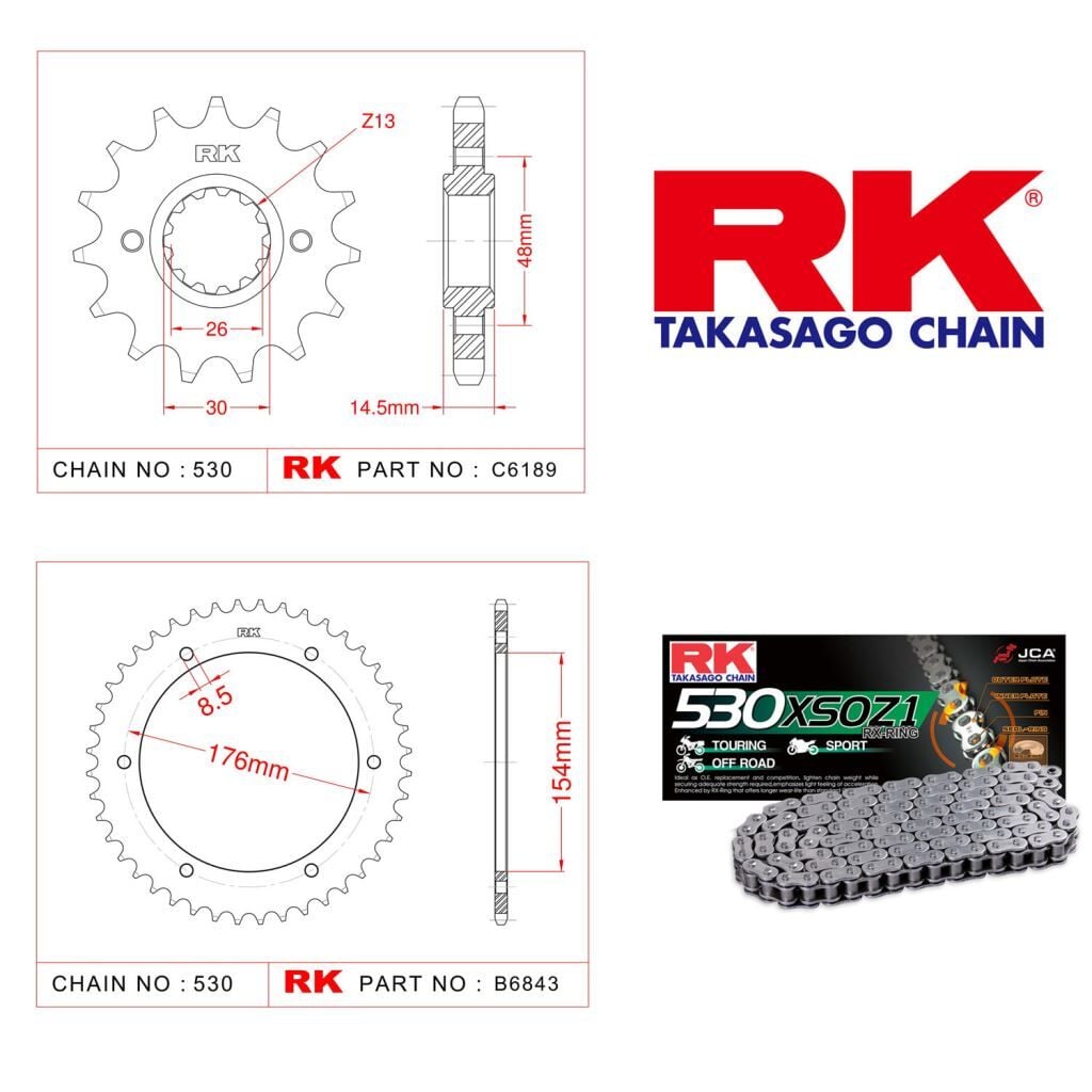 Suzuki GSX-S 1000 Rk X-ring Zincir Dişli Set 525 XSO 17/44T