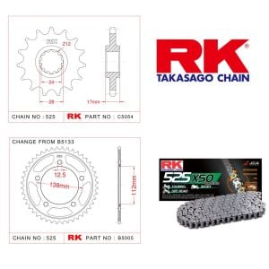 Honda CBF 600 Rk X-ring Zincir Dişli Set 525 XSO-15/43T