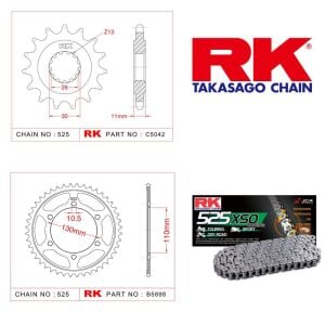 Yamaha TRACER 700 Rk Zincir Dişli Set 525 XSO RX-Ring 16/43T