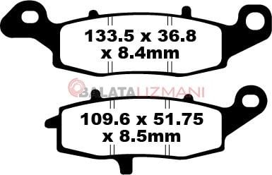 Suzuki VL 1500 K5/K6/K7/K8/K9 (C 1500 Intruder) (2005-2009) Sinter Sag Ön Fren Balatasi EBC FA231HH
