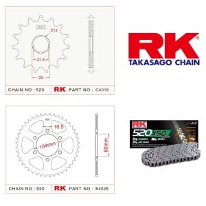 Kawasaki KLE 650 VERSYS Rk X-ring Zincir Dişli Set 520 XSO-15/46T