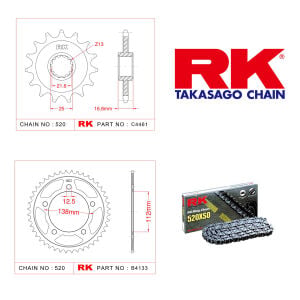 Honda NC 700 D INTEGRA Rk X-ring Zincir Dişli Set 520 XSO 16/39T