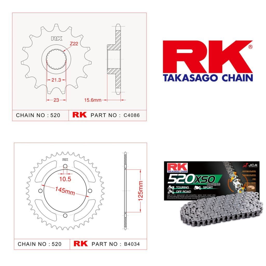 Yamaha XTZ 660 TENERE Rk X-ring Zincir Dişli Set 520 XSO-15/46T