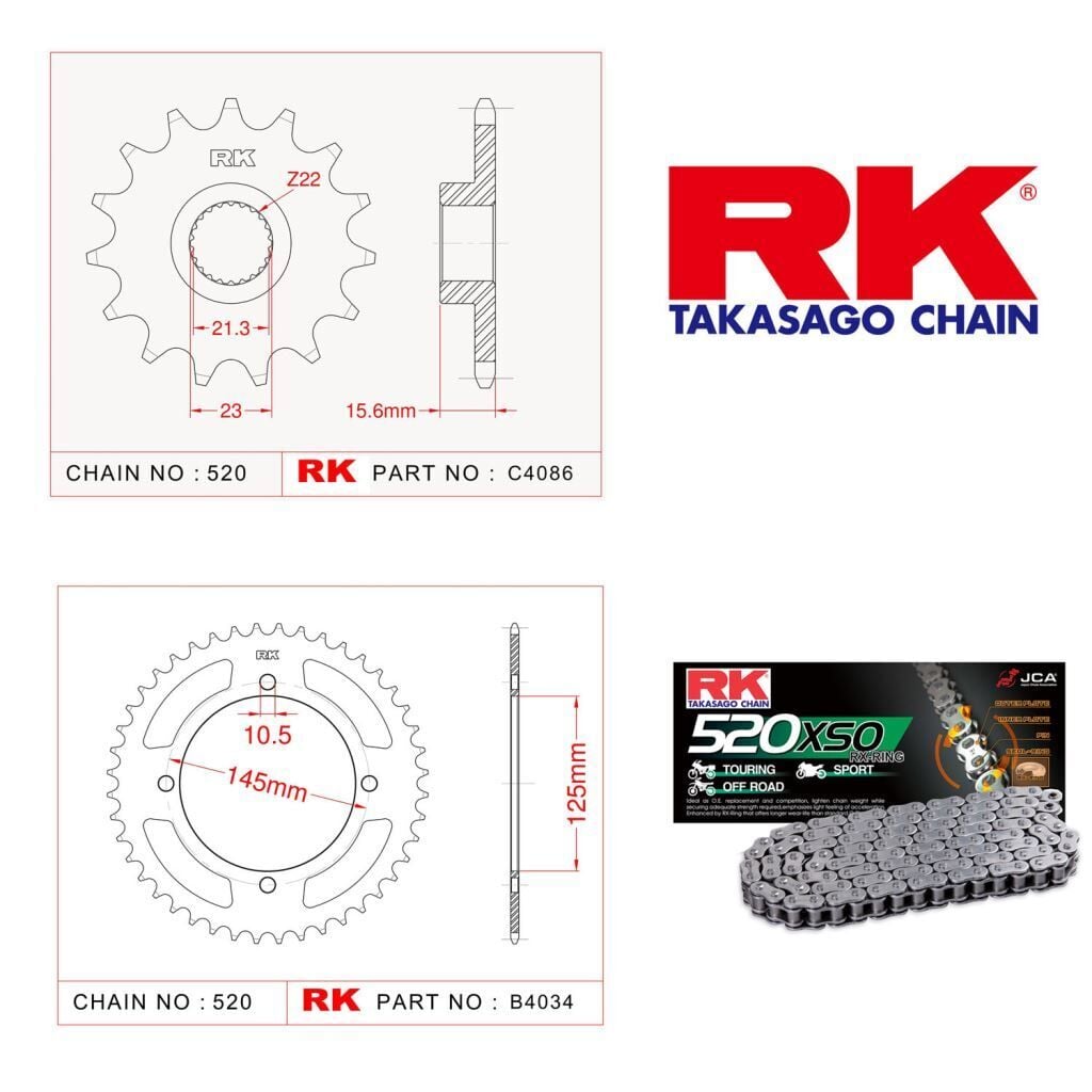 Yamaha MT-25 Rk X-ring Zincir Dişli Set 520 XSO-14/43T