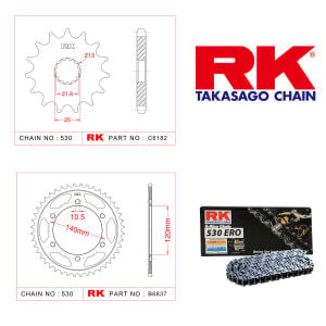 Kawasaki VN 800 Rk Zincir Dişli Set 530 ERO O-Ring 17/42T