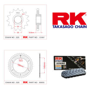 Bmw F 800 GS ABS Rk Zincir Dişli Set 525 ERO O-Ring 17/42T