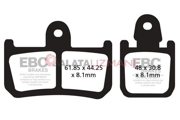 Yamaha YZF-R1 (6 piston Radyal Kaliper) (2007-2008) Organik Ön Fren Balatasi EBC FA442/4*