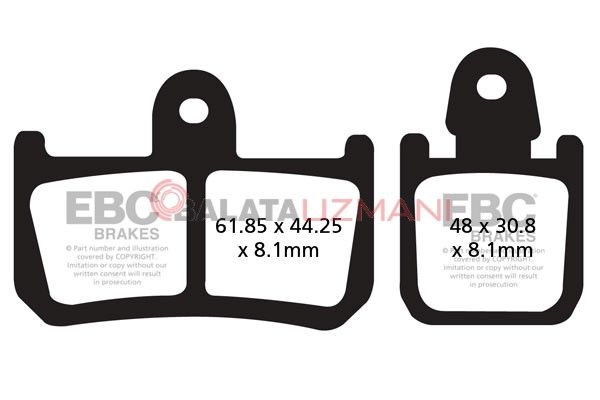 Yamaha MT-01 (6 piston Radyal Kaliper) (2007-2009) Organik Ön Fren Balatasi EBC FA442/4*