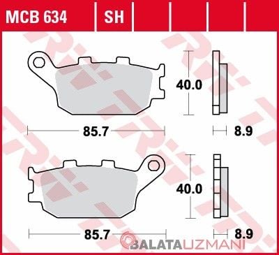 Kawasaki 650 Vulcan S ABS (2015-> --) Arka Sinter Fren Balatasi TRW MCB634SH