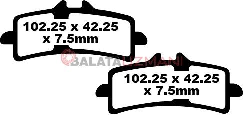 Triumph Speed Triple R (1050cc - 2Pad Brembo Ön Kaliper/ABS Model/10 Tel Jant) (2014-2016) Sinter Ön Fren Balatasi EBC FA447HH*