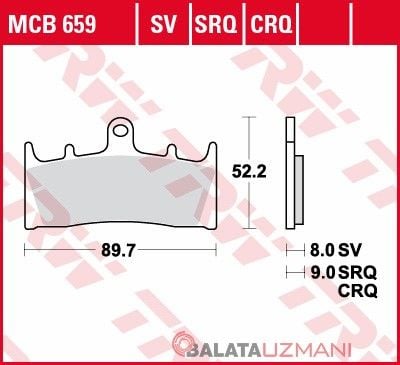 Kawasaki ZX-6R 600 Ninja (1998->2002) Ön Sinter Fren Balatasi TRW MCB659SV*