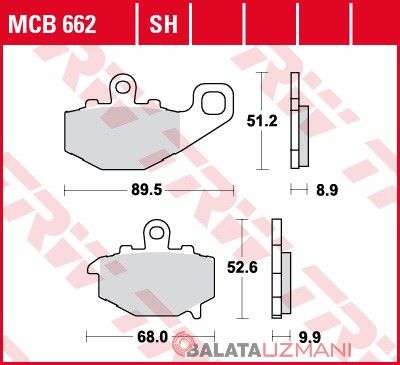 Kawasaki ZX-10R 1000 Ninja (2004->2009) Arka Sinter Fren Balatasi TRW MCB662SH*