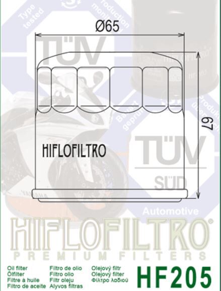 HF205 MT07,Tenere700,MT09,tRACER900,R1,R6 Yağ Filtresi