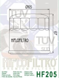 HF205 MT07,Tenere700,MT09,tRACER900,R1,R6 Yağ Filtresi