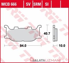 Yamaha XVS 1100 Drag Star (1999->2007) Ön Organik Fren Balatasi TRW MCB666*
