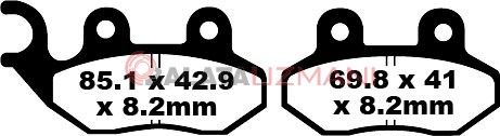 SYM HD 2-200i (Twin H/Lights/4T) (2010-2015) Karbon Ön Fren Balatasi EBC SFAC264