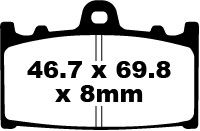 Suzuki GSXR 600 K1/K2/K3/ZK3 (2001-2003) Ön Sinter Fren Balatasi EBC FA158HH*