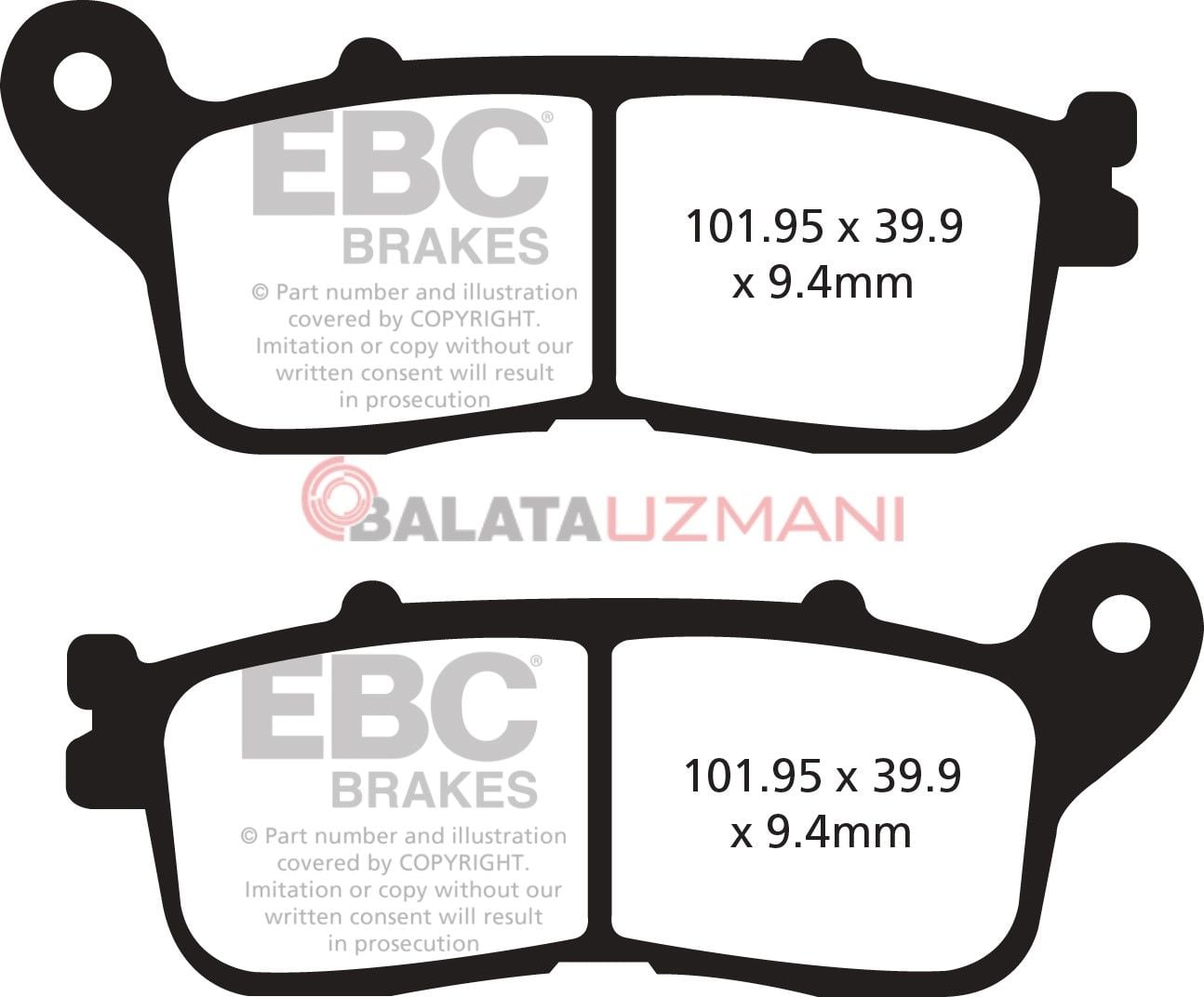 Yamaha MTN 320 A (MT-03 321cc) (2016-2018) Sinter Ön Fren Balatasi EBC FA663HH