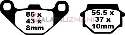 Peugeot Django 125 Allure / Evasion / S / Sport (190mm Arka Disk) (2014-2018) Organik Arka Fren Balatasi EBC SFA067