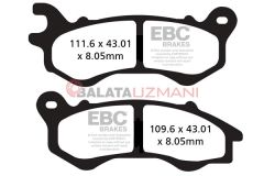 Peugeot Django 150 Allure/ Evasion / S / Sport (190mm Arka Disk) (2014-2018) Karbon Ön Fren Balatasi EBC SFAC603