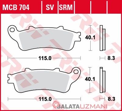 Honda VFR 800 A ABS (2002->2005) Ön Sinter Fren Balatasi TRW MCB704SV*
