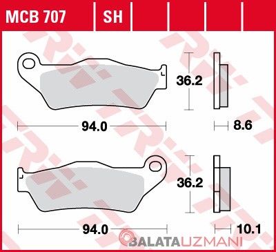 BMW R 1200 GS, GS Adventure (2004->2012) Arka Sinter Fren Balatasi TRW MCB707SH*