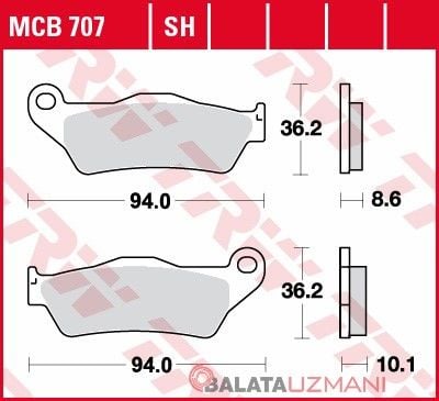 BMW R 1200 R, RT ABS (2006->2014) Arka Sinter Fren Balatasi TRW MCB707SH*