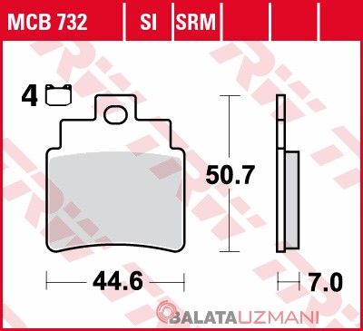 SYM GTS 300 Joymax evo i. (2009-> --) Ön Sinter Fren Balatasi TRW MCB732SRM
