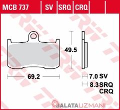 Suzuki GSX-S 750  (2017-> --) Ön Sinter Fren Balatasi TRW MCB737SV*