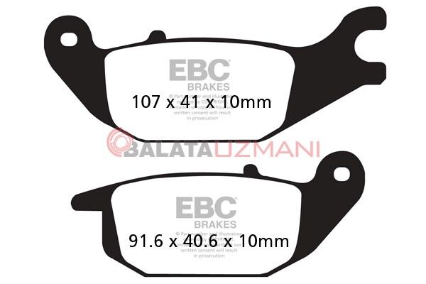 Honda CBR 125 RW7/RW8/RW9/RWA (6 Civatali Ön Disk) (2007-2010) Organik Arka Fren Balatasi EBC FA343