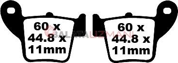 Honda CRF 450 X5/X6/X7 (2005-2007) Organik Arka Fren Balatasi EBC FA346TT