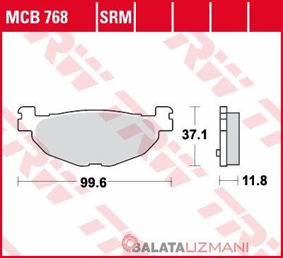 Yamaha YP 400 Majesty, Majesty ABS (2004-> --) Arka Sinter Fren Balatasi TRW MCB768SRM