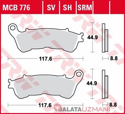 Suzuki UH 200 Burgman, G Burgman (2007->2013) Ön Sinter Fren Balatasi TRW MCB776SRM