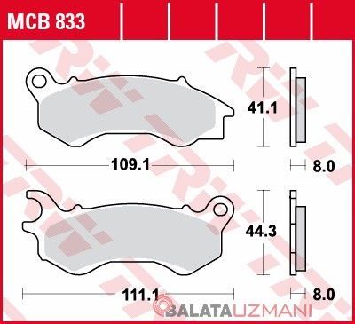 Peugeot Pulsion 125 2023-2025- ön balatası Trw Mcb833ec