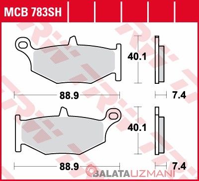 Suzuki GSX 1300 R,RA Hayabusa (2008-> --) Arka Sinter Fren Balatasi TRW MCB783SH*