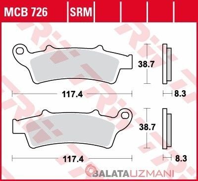Kymco Dtx 360 -250 cc (2021 ->2026 ) Ön   Sinter Fren Balatasi TRW MCB 726