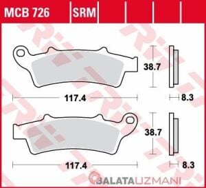 Kymco Dtx 360 -250 cc (2021 ->2026 ) Arka   Sinter Fren Balatasi TRW MCB 726